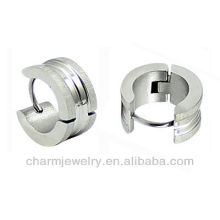 Sand surface Men's Earring in Stainless Steel Wholesale Men's huggie earrings HE-032